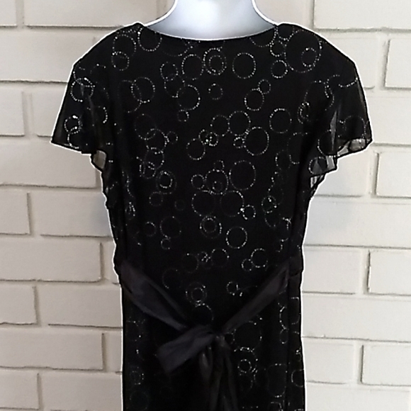 BCX Girls Black Glitter Tie Back Formal Dress. Size 16 - Picture 7 of 9